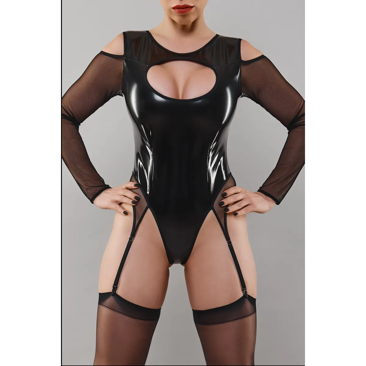 Schwarzer Straps-Body TDTrude001 von Demoniq Total Domination Collection | Fesselliebe.de