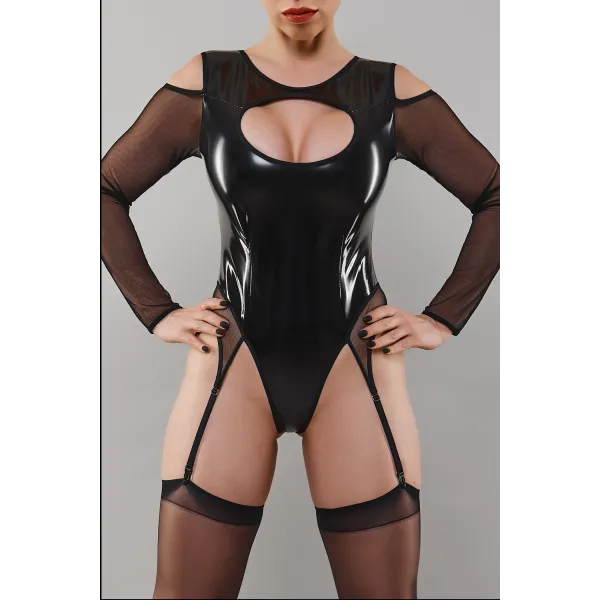 Schwarzer Straps-Body TDTrude001 von Demoniq Total Domination Collection | Fesselliebe.de