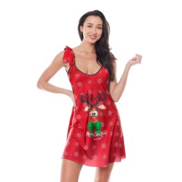 Rotes Weihnachtskleid mit Rentier von Anais apparel | Fesselliebe.de