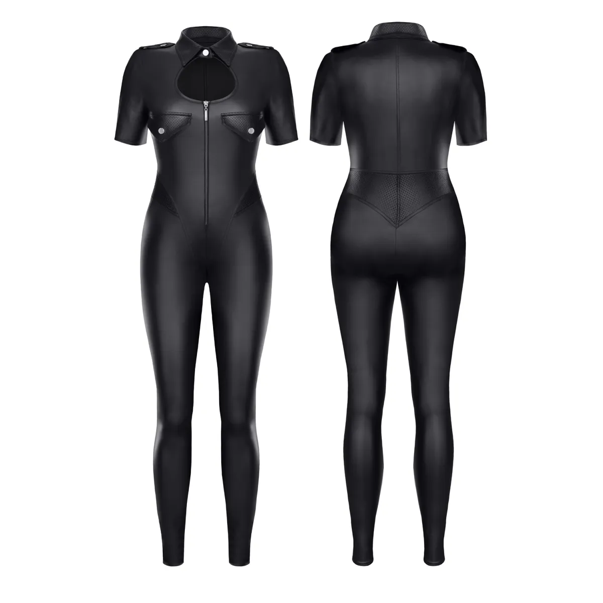 Schwarzer Jumpsuit TDMitsuko001 von Demoniq | Fesselliebe.de