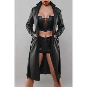 Schwarzer Mantel TDSelina001 von Demoniq Total Domination Collection