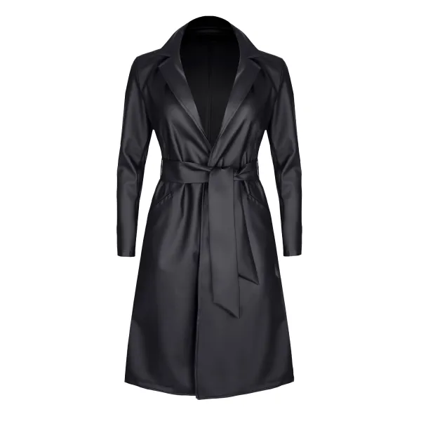 Schwarzer Mantel TDSelina001 von Demoniq Total Domination Collection | Fesselliebe.de