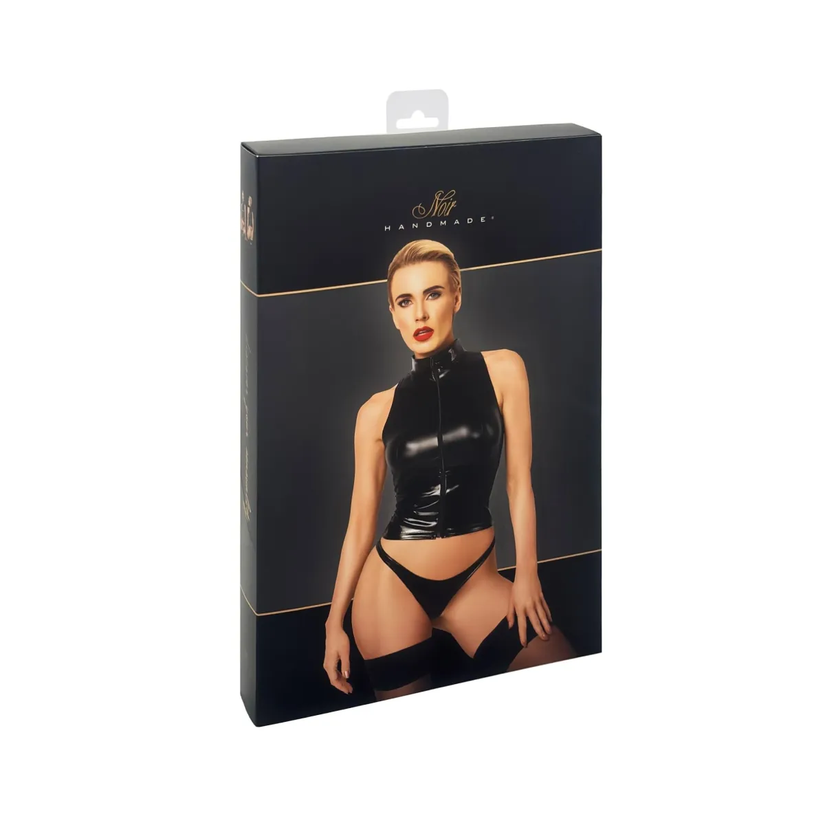 F324 Wetlook Top mit Reißverschluss von Noir Handmade | Fesselliebe.de