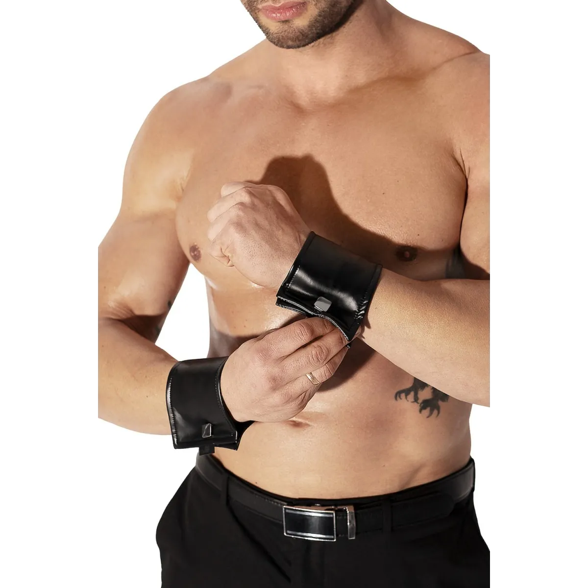 H075 Paar Handgelenk-Geldbörse mit verstecktem Reißverschluss von Noir Handmade | Fesselliebe.de