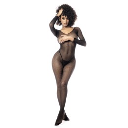Langärmliger Netz-Bodystocking – MAL1102BLK von Mapale | Fesselliebe.de