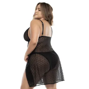Schwarzes Babydoll Plus Size - MAL7498XBLK von Mapale