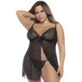 Schwarzes Babydoll Plus Size - MAL7501XBLK von Mapale