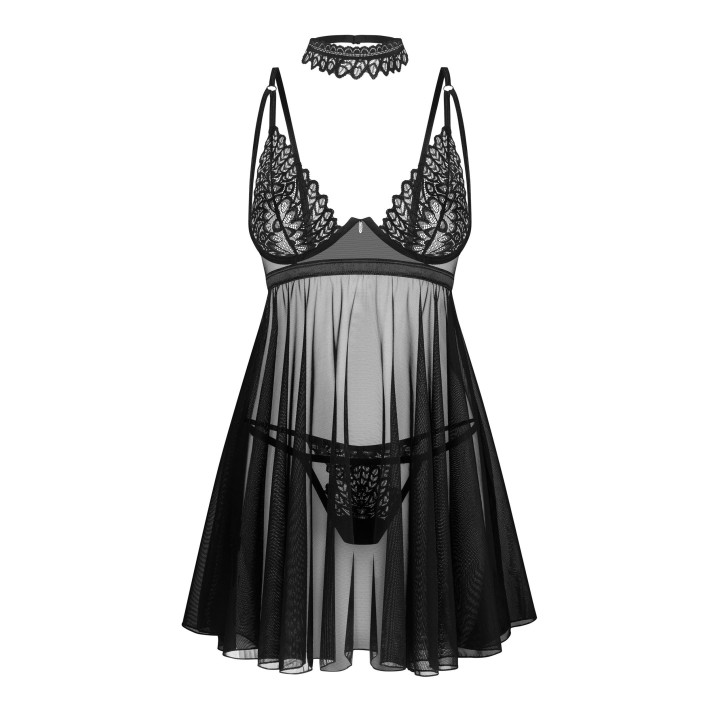 Babydoll Donarella schwarz von Obssesive | Fesselliebe.de