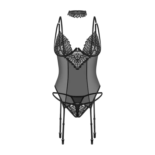 Strapshemd Set Donarella schwarz von Obsessive | Fesselliebe.de