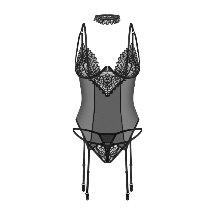Strapshemd Set Donarella schwarz von Obsessive | Fesselliebe.de
