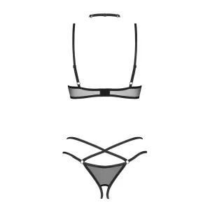 3-teilges ouvert Set Donarella schwarz von Obsessive