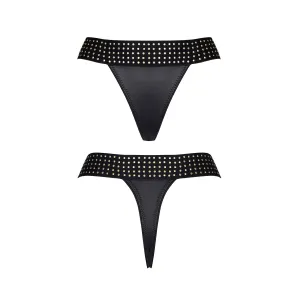 Schwarzer String-Tanga CBAmber001 von Demoniq Cash Baby Collection