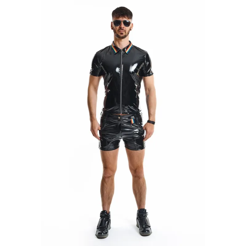 PVC Herren Polo Shirt RMRemigioRBW schwarz von Pride Festih Line | Fesselliebe.de