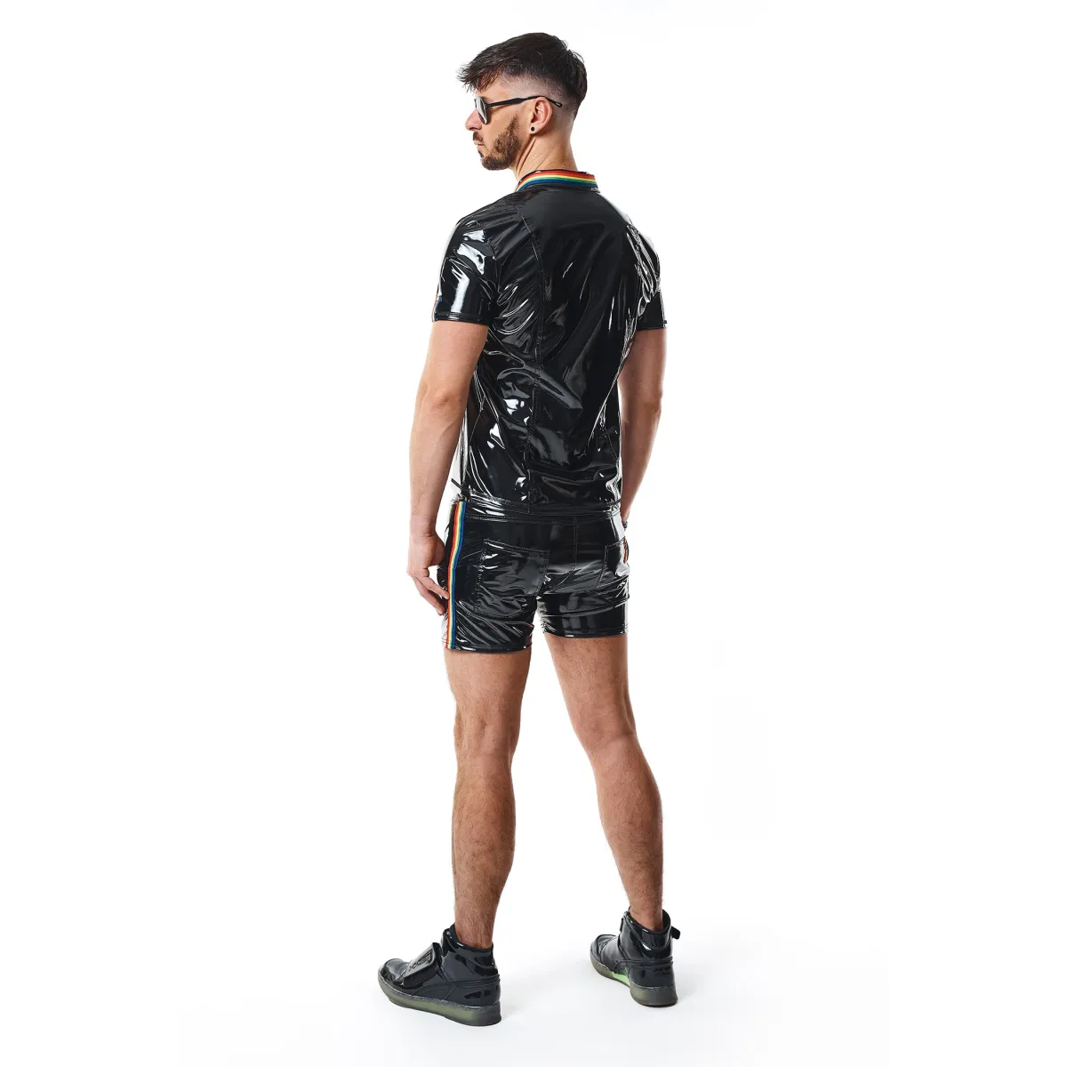 PVC Herren Polo Shirt RMRemigioRBW schwarz von Pride Festih Line | Fesselliebe.de