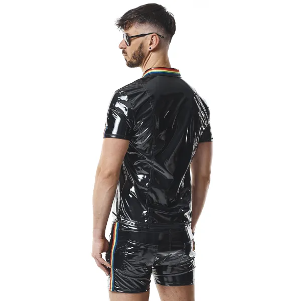 PVC Herren Polo Shirt RMRemigioRBW schwarz von Pride Festih Line | Fesselliebe.de