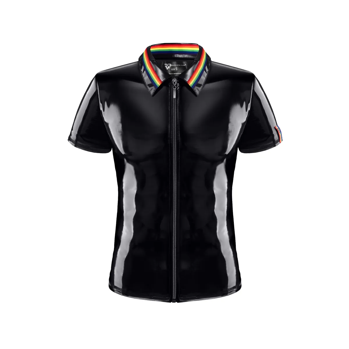 PVC Herren Polo Shirt RMRemigioRBW schwarz von Pride Festih Line | Fesselliebe.de