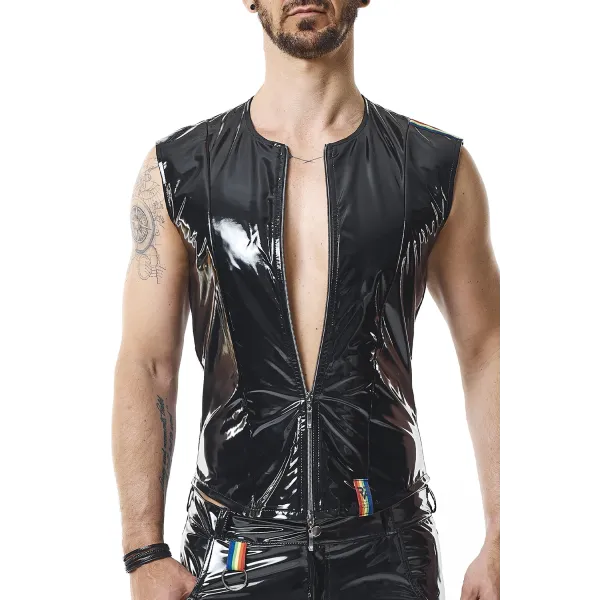 PVC Herren Weste RMTaddeoRBW schwarz von Pride Festih Line | Fesselliebe.de