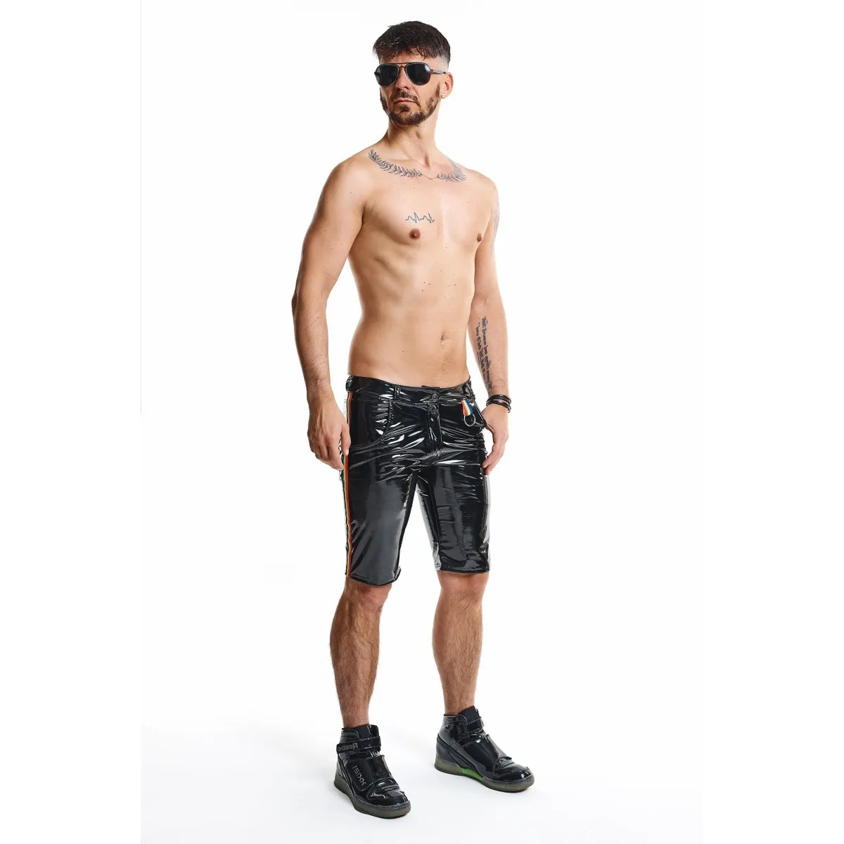 Herren PVC Shorts RMUmbertoRBW schwarz von Pride Festih Line | Fesselliebe.de