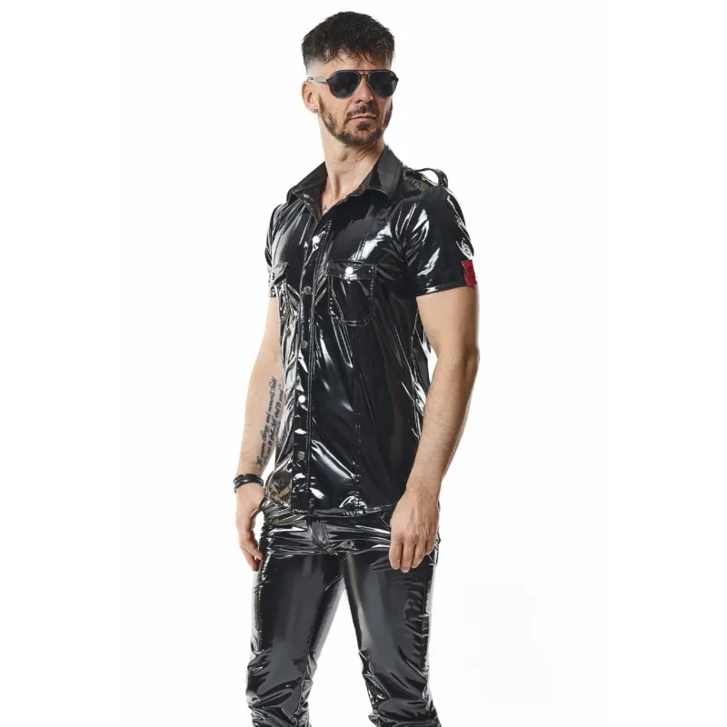 PVC Herren T-Shirt RMLeonardoPVC schwarz nextGEN Collection | Fesselliebe.de