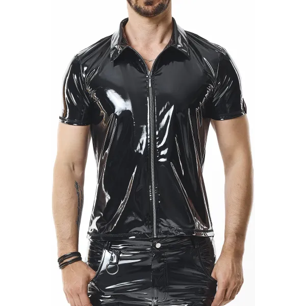 PVC Herren Polo Shirt RMRoccoPVC schwarz von nextGEN Collection | Fesselliebe.de
