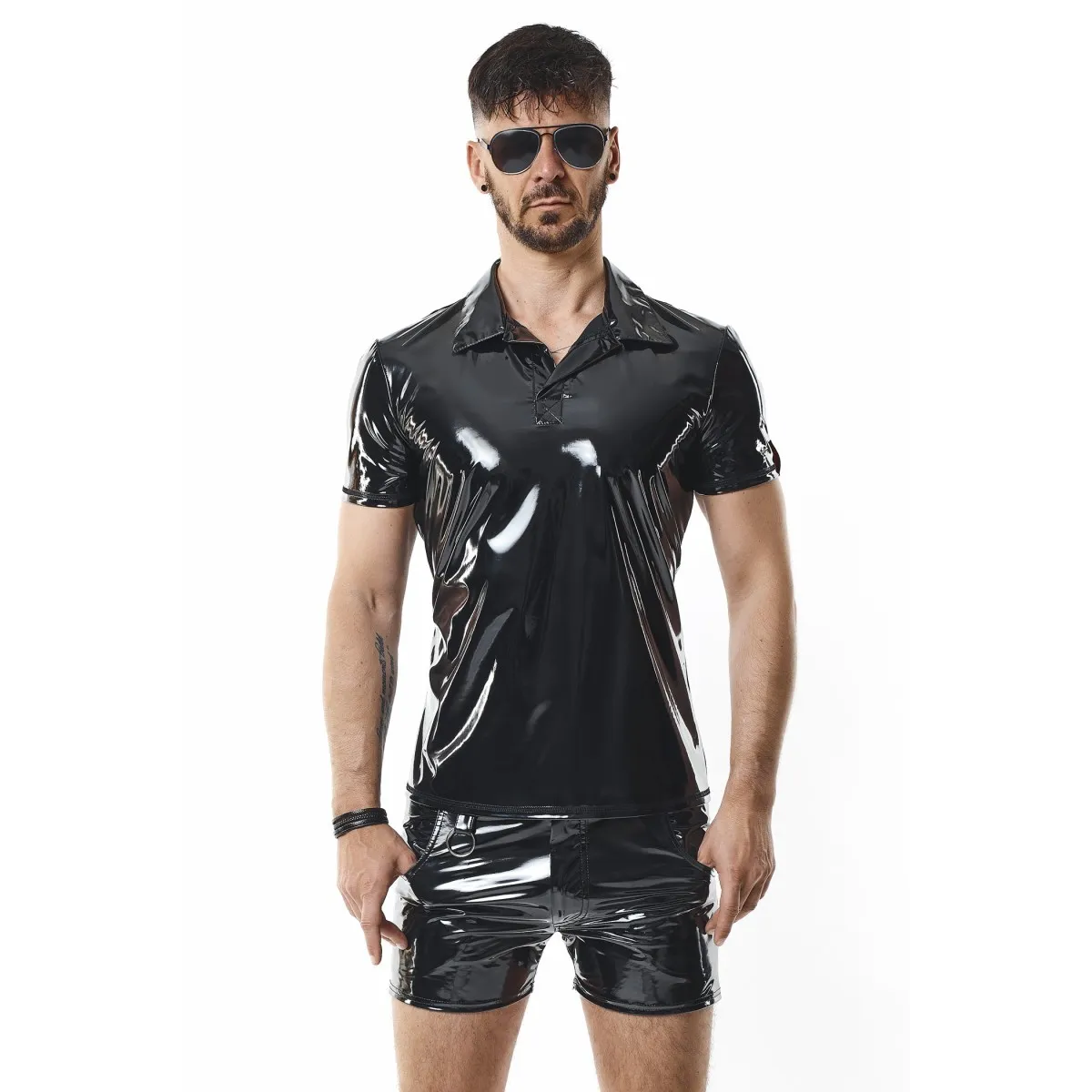 PVC Polo Shirt RMRodolfoPVC schwarz von nextGEN Collection | Fesselliebe.de