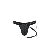 Schwarzer Männer String mit Beinharness 058 von Passion | Fesselliebe.de