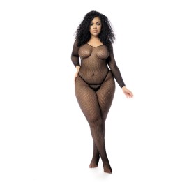 Langärmliger Netz-Bodystocking – MAL1102XBLK von Mapale | Fesselliebe.de