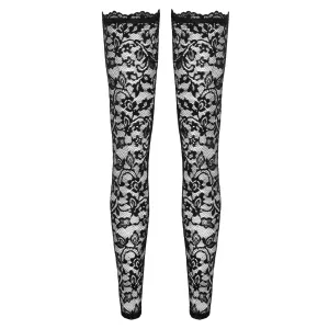 F327 Spitzenstrümpfe von Noir Handmade