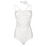Ecru Microfaser Body KA923566 von Kalimo | Fesselliebe.de