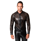 Schwarze Powerwetlook Jacke H076 von Noir Handmade Chaos Collection | Fesselliebe.de