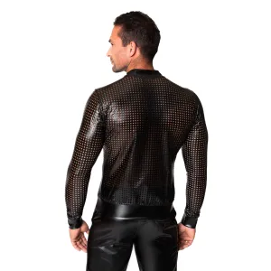 Schwarze Powerwetlook Jacke H076 von Noir Handmade Chaos Collection