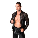 Schwarze Powerwetlook Jacke H076 von Noir Handmade Chaos Collection | Fesselliebe.de