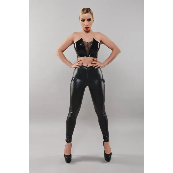 Schwarzes Damen-Top TDGerda001 von Demoniq Total Domination Collection | Fesselliebe.de