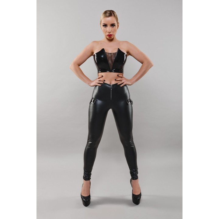 Schwarzes Damen-Top TDGerda001 von Demoniq Total Domination Collection | Fesselliebe.de