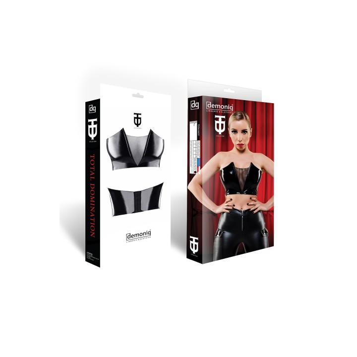 Schwarzes Damen-Top TDGerda001 von Demoniq Total Domination Collection | Fesselliebe.de