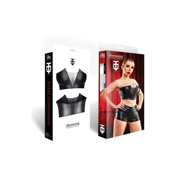 Schwarzes Damen-Top TDHilda001 von Demoniq Total Domination Collection | Fesselliebe.de