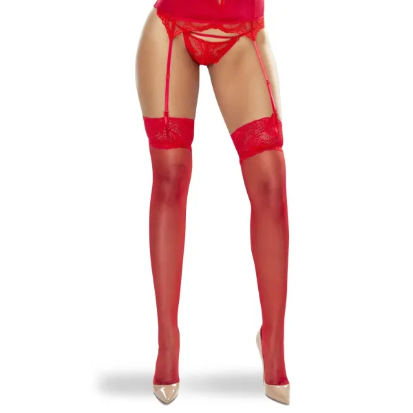 Rote Strapsstrümpfe PR0256 von PRovocative | Fesselliebe.de