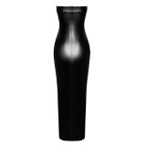 F336 langes Wetlook Kleid von Noir Handmade | Fesselliebe.de