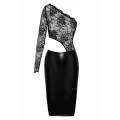 F339 halblanges Wetlook Kleid mit Spitze von Noir Handmade