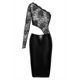 F339 halblanges Wetlook Kleid mit Spitze von Noir Handmade | Fesselliebe.de