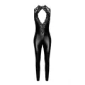 F342 Wetlook Overall mit Spitzen Ausschnitt von Noir Handmade