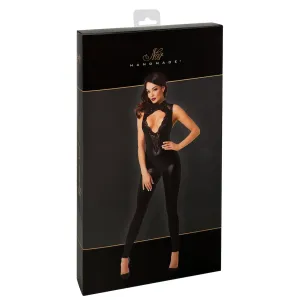 F342 Wetlook Overall mit Spitzen Ausschnitt von Noir Handmade