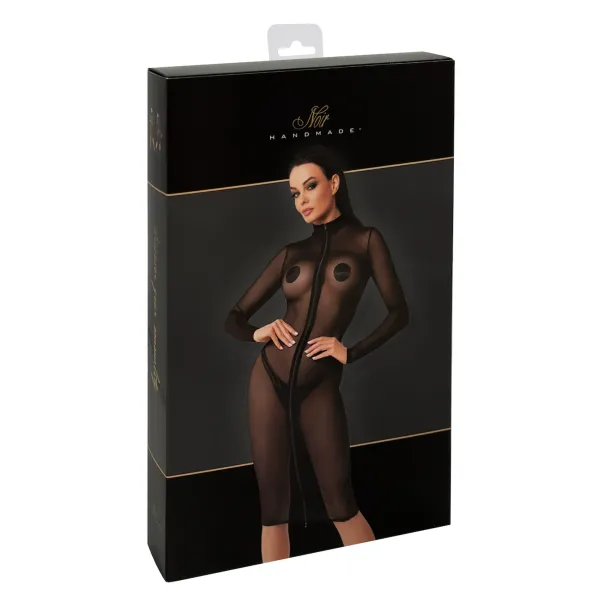 F347 halblanges Kleid aus feinem Netz von Noir Handmade | Fesselliebe.de