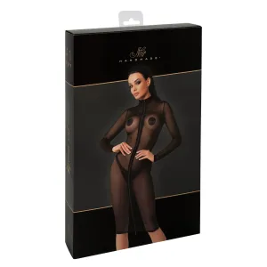 F347 halblanges Kleid aus feinem Netz von Noir Handmade