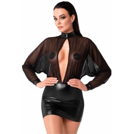 F348 Tüll-Minikleid mit Wetlook von Noir Handmade | Fesselliebe.de