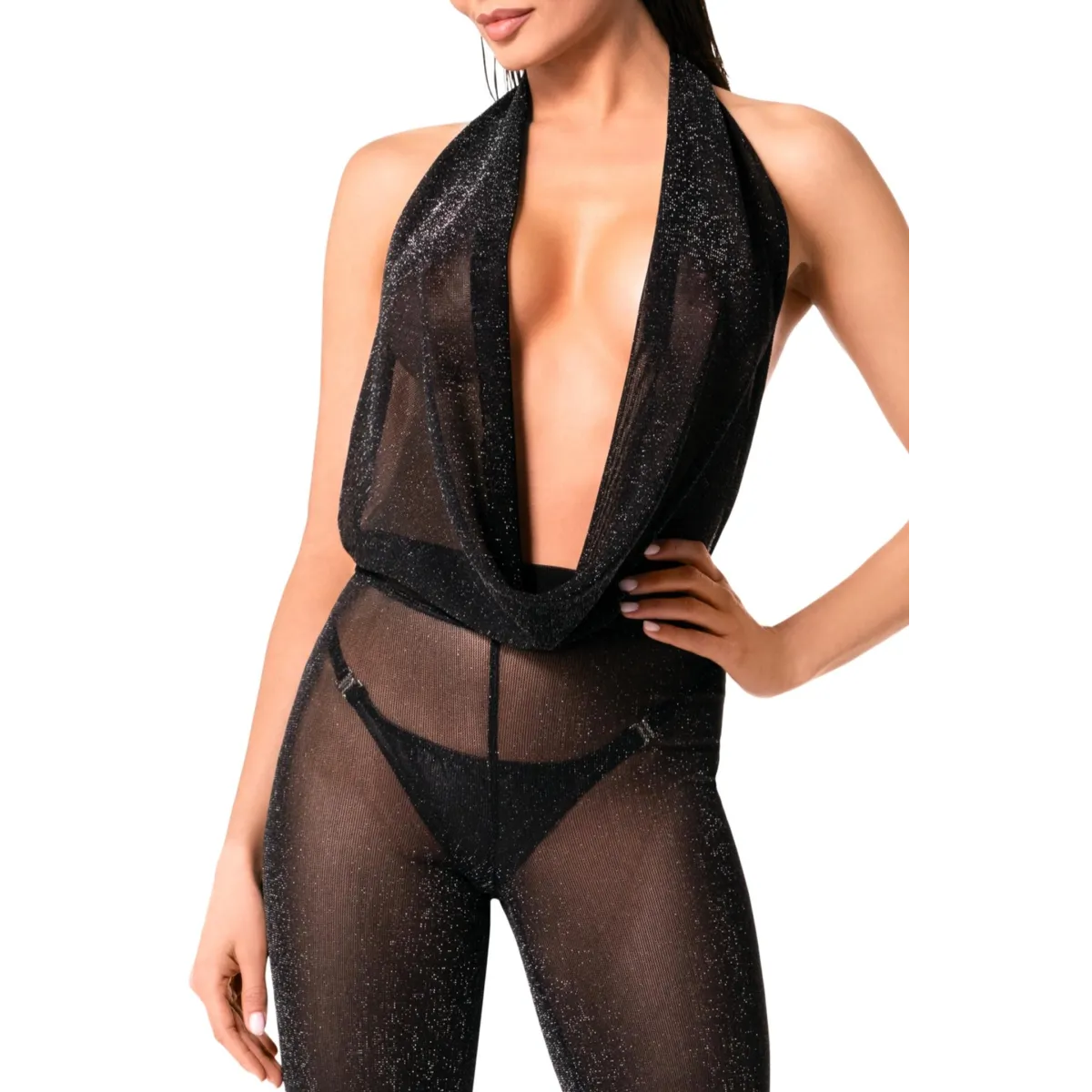 F350 Bodystocking mit Wasserfallausschnitt von Noir Handmade | Fesselliebe.de