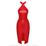F354 halblanges Wetlook Kleid von Noir Handmade Orgia Collection | Fesselliebe.de