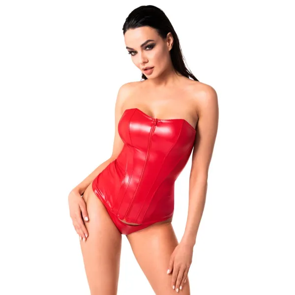 F355 Wetlook Corsagen-Top rot von Noir Hanndmade Orgia Collection | Fesselliebe.de
