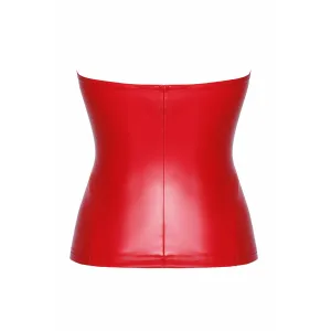F355 Wetlook Corsagen-Top rot von Noir Hanndmade Orgia Collection