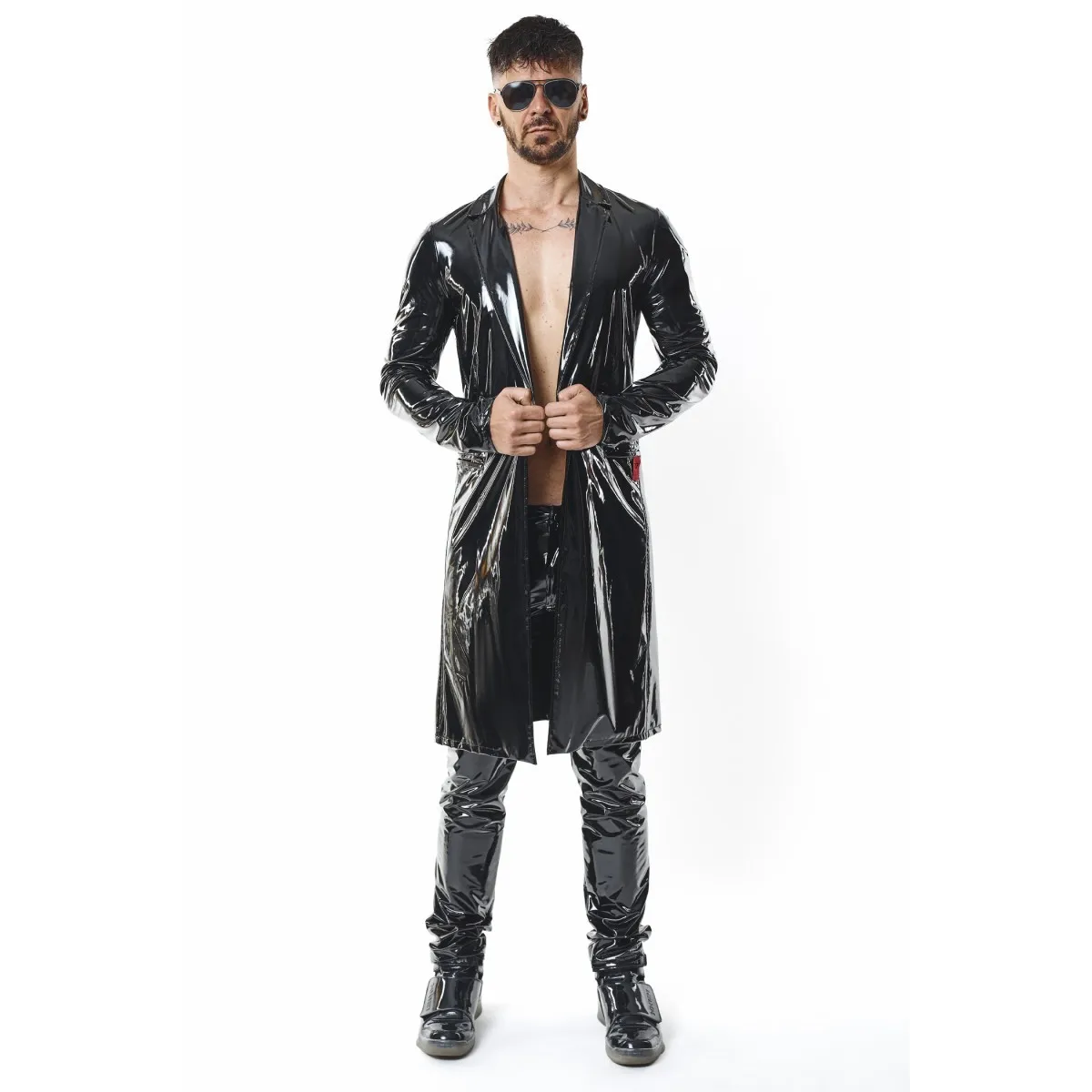 Halblanger Herren Lack-Mantel RMStefano by RFP nextGEN Collection | Fesselliebe.de